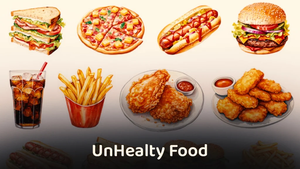 healthy food and unhealthy food chart